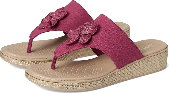 LifeStride Bloom Thongs Women's Sandals Dusty Rose Denim Fabric : 10 W (C), Textile