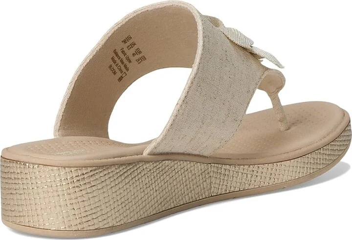 LifeStride Bloom Thongs Women's Sandals Natural Stretch Linen Fabric : 8 M (B), Textile - Image 4