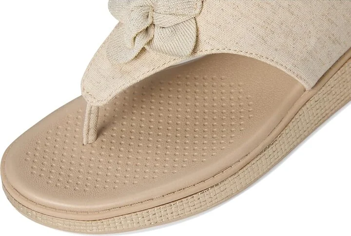 LifeStride Bloom Thongs Women's Sandals Natural Stretch Linen Fabric : 8 M (B), Textile - Image 7