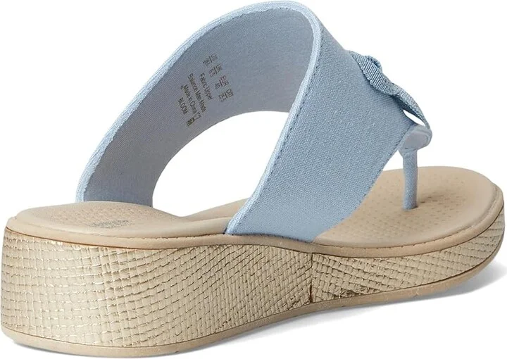 LifeStride Bloom Thongs Women's Sandals Skyway Blue Linen Fabric : 11 W (C), Textile - Image 4
