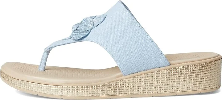 LifeStride Bloom Thongs Women's Sandals Skyway Blue Linen Fabric : 11 W (C), Textile - Image 6