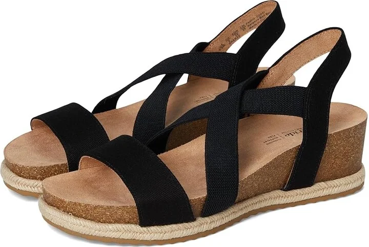 LifeStride Breeze Women's Wedge Shoes Black : 8.5 W (C), Faux Leather