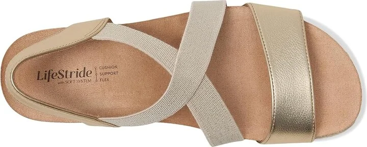 LifeStride Breeze Women's Wedge Shoes Gold : 10 W (C), Faux Leather - Image 2