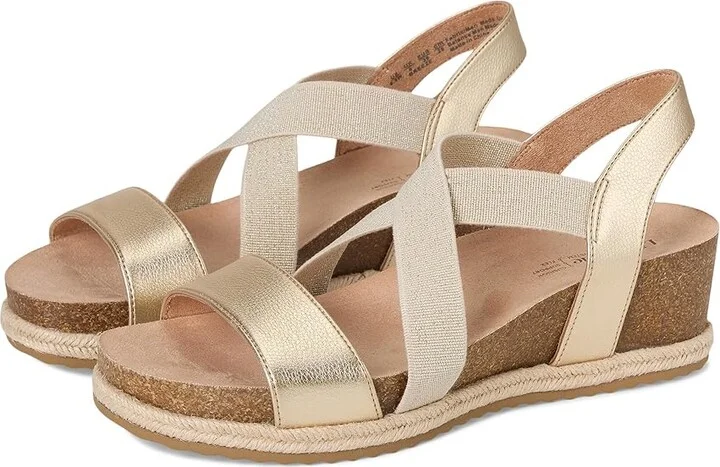 LifeStride Breeze Women's Wedge Shoes Gold : 10 W (C), Faux Leather