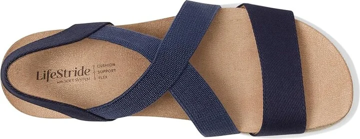 LifeStride Breeze Women's Wedge Shoes Navy : 8 W (C), Faux Leather - Image 2