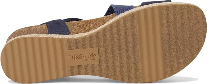 LifeStride Breeze Women's Wedge Shoes Navy : 8 W (C), Faux Leather - Image 3