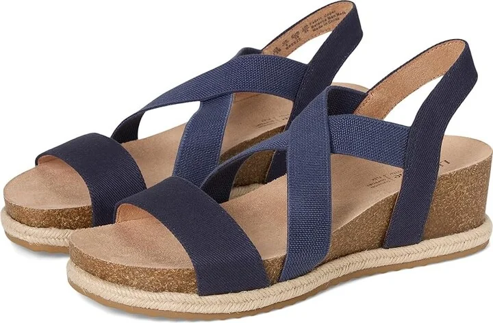 LifeStride Breeze Women's Wedge Shoes Navy : 8 W (C), Faux Leather
