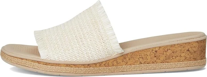 LifeStride Breezy Slides Women's Sandals Natural Stretch Raffia Fabric : 10 M (B), Synthetic - Image 6
