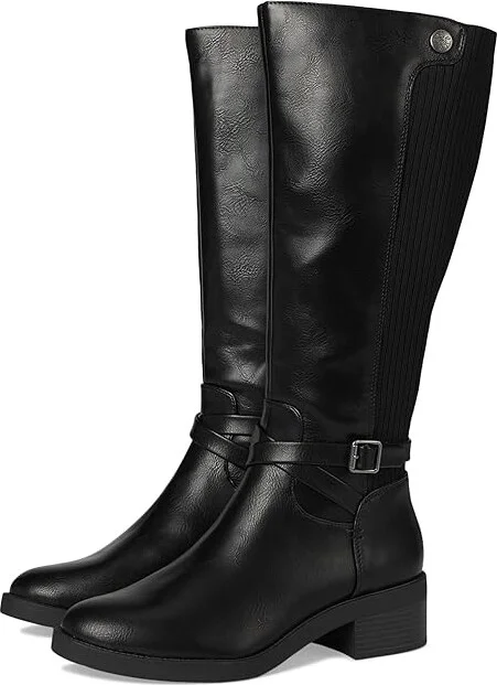LifeStride Brittany Mid Shaft Boots Women's Boots Black Wide Calf : 9.5 M (B), Leather