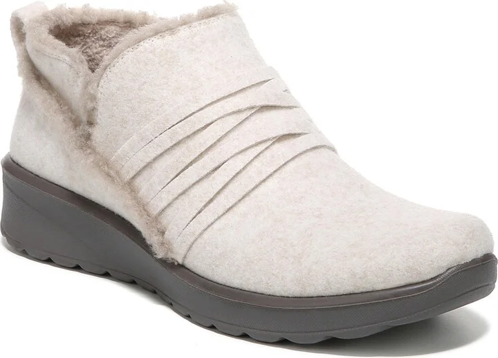 LifeStride BZees Womens Glide Slip-On Ankle Boot Eggnog Flannel 6 W