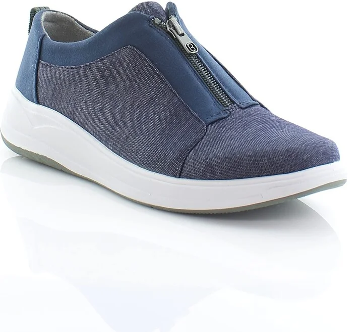 LifeStride BZees Womens Take It Easy Sneaker Navy Blazer Shimmer 8 W