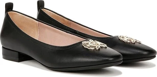 LifeStride Cameo 2 Ballet Flats Women's Flat Shoes Black : 9.5 W (C), Leather