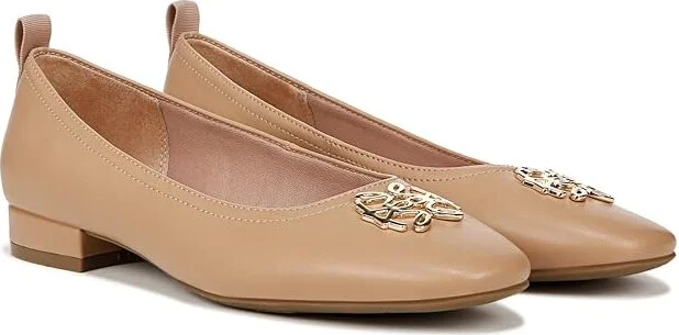 LifeStride Cameo 2 Ballet Flats Women's Flat Shoes Camel Tan : 10 M (B), Leather