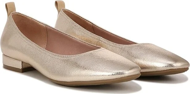 LifeStride Cameo Flats Women's Flat Shoes Platino Gold : 8 W (C), Synthetic