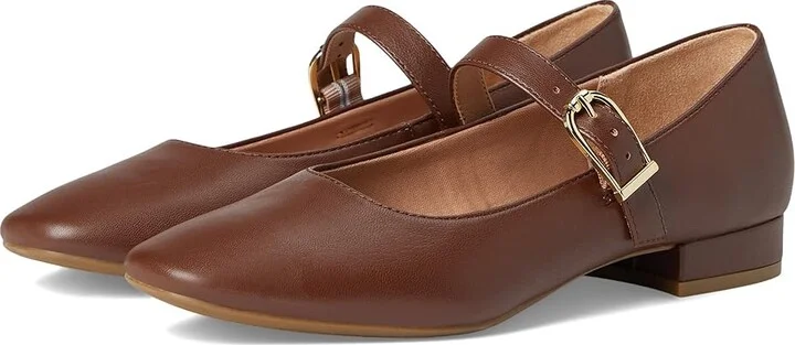 LifeStride Cameo MJ Mary Jane Flats Women's Shoes Tark Tan : 9 W (C), Leather