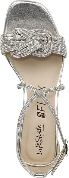 LifeStride Captivate Strappy Block Heel Dress Sandals Women's Sandals Silver : 6.5 M (B), Synthetic - Image 2