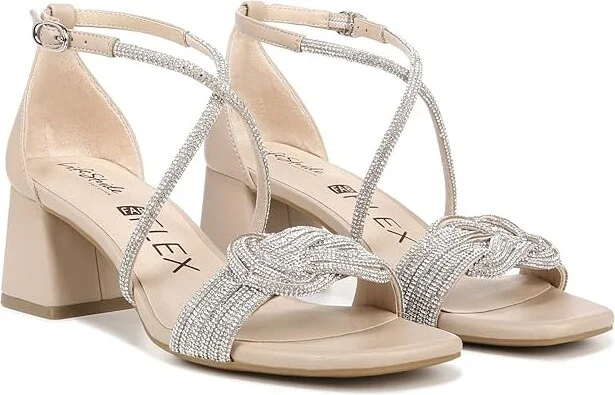 LifeStride Captivate Strappy Block Heel Dress Sandals Women's Sandals Tender Taupe : 9.5 W (C), Synthetic