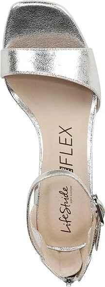 LifeStride Cassidy Ankle Strap Dress Sandals Women's Sandals Silver : 6 W (C), Synthetic - Image 2