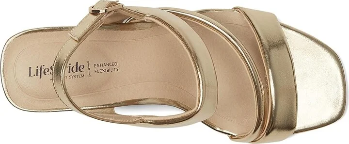 LifeStride Celia Slingbacks High Women's Heels Gold Metallic : 9.5 W (C), Leather - Image 2