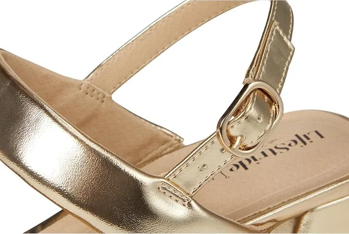 LifeStride Celia Slingbacks High Women's Heels Gold Metallic : 9.5 W (C), Leather - Image 7