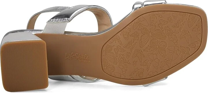 LifeStride Celia Slingbacks High Women's Heels Silver Metallic : 8 M (B), Leather - Image 3