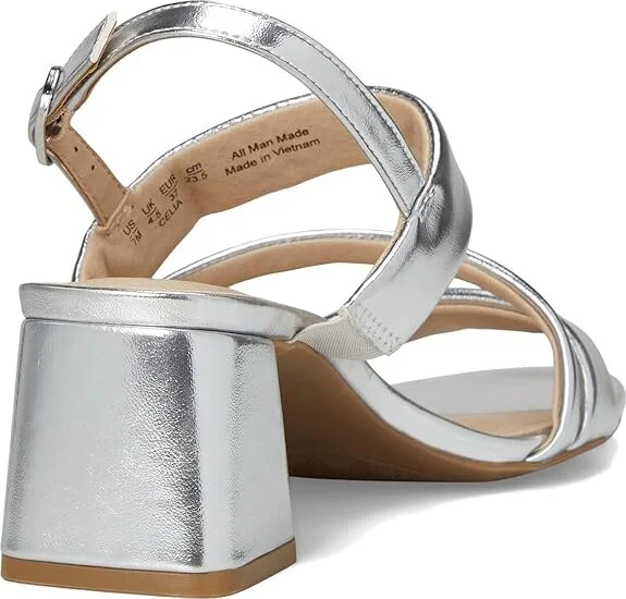 LifeStride Celia Slingbacks High Women's Heels Silver Metallic : 8 M (B), Leather - Image 4