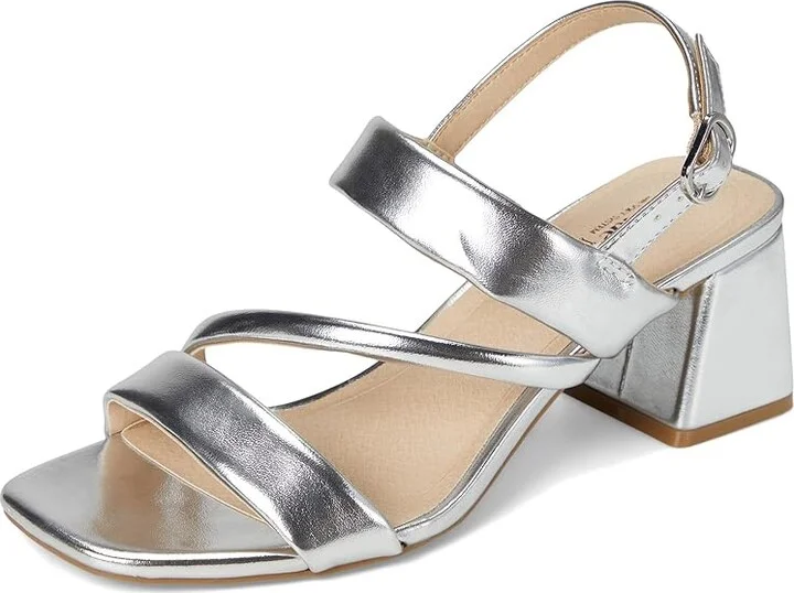 LifeStride Celia Slingbacks High Women's Heels Silver Metallic : 8 M (B), Leather - Image 5