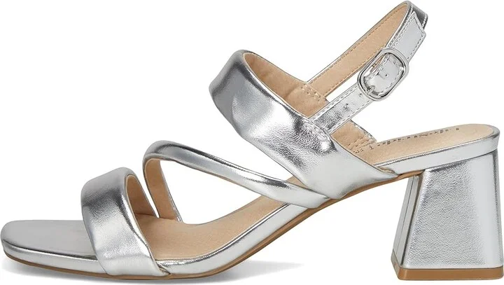 LifeStride Celia Slingbacks High Women's Heels Silver Metallic : 8 M (B), Leather - Image 6