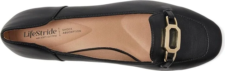LifeStride Celine Skimmers Women's Flat Shoes Black Faux Leather : 9 M (B) - Image 2