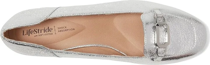 LifeStride Celine Skimmers Women's Flat Shoes Silver Faux Leather : 11 M (B) - Image 2