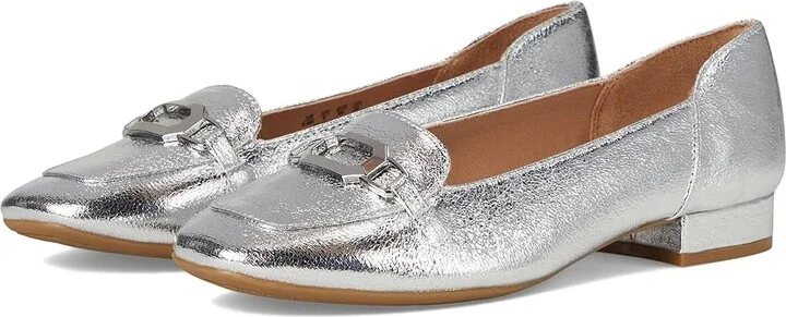 LifeStride Celine Skimmers Women's Flat Shoes Silver Faux Leather : 11 M (B)