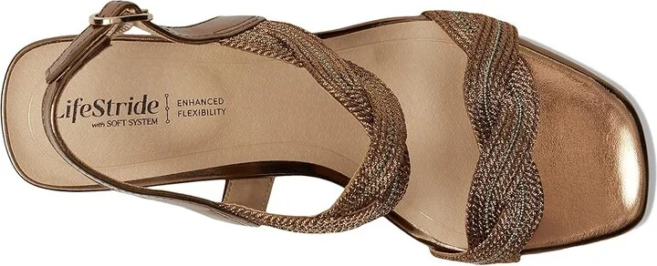 LifeStride Charnelle Women's Sandals Bronze Metallic : 5.5 M (B), Leather/Rubber - Image 2