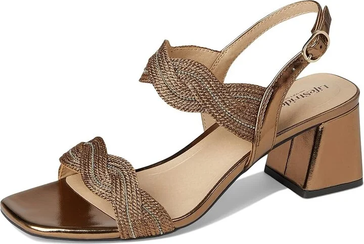 LifeStride Charnelle Women's Sandals Bronze Metallic : 5.5 M (B), Leather/Rubber - Image 5