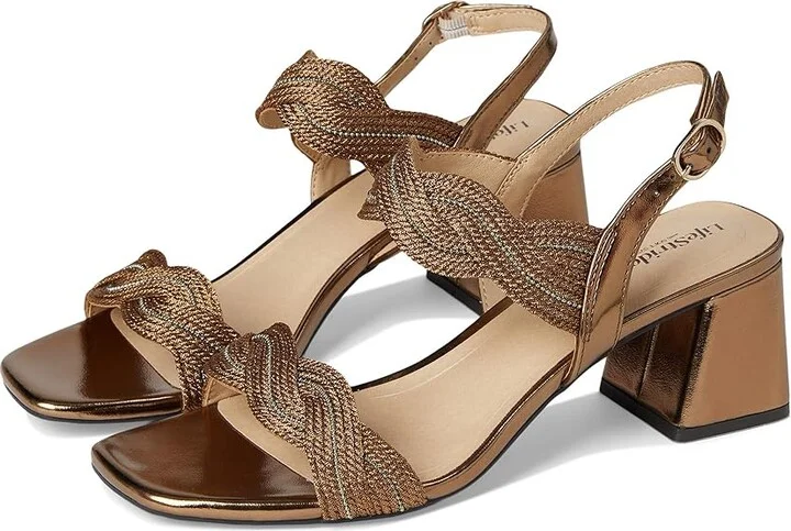 LifeStride Charnelle Women's Sandals Bronze Metallic : 5.5 M (B), Leather/Rubber
