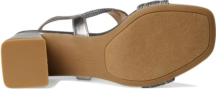 LifeStride Charnelle Women's Sandals Pewter Metallic : 6.5 W (C), Leather/Rubber - Image 3