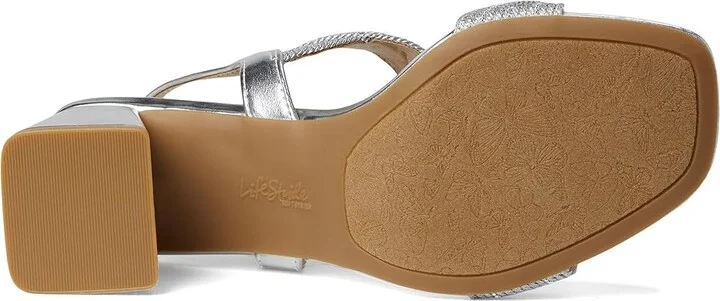 LifeStride Charnelle Women's Sandals Silver Metallic : 7 W (C), Leather/Rubber - Image 3