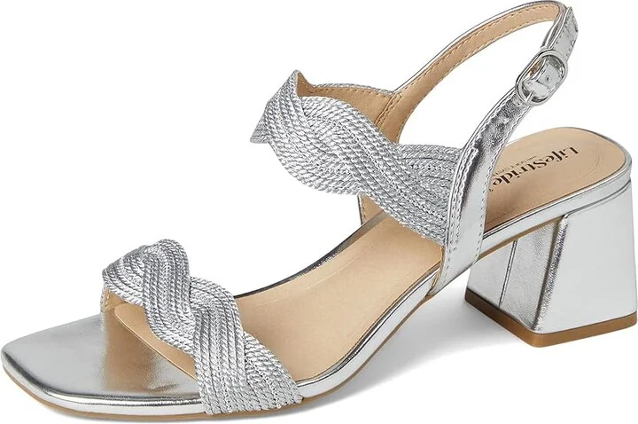 LifeStride Charnelle Women's Sandals Silver Metallic : 7 W (C), Leather/Rubber - Image 5