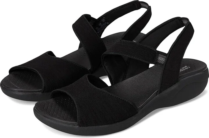 LifeStride Cheerful Strappies Women's Sandals Black Waxy Fabric : 11 M (B), Synthetic
