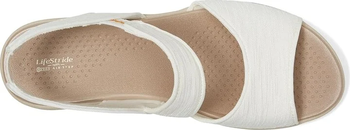 LifeStride Cheerful Strappies Women's Sandals Bright White Waxy Fabric : 9.5 M (B), Synthetic - Image 2