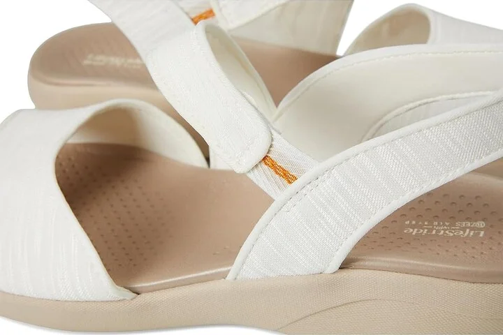 LifeStride Cheerful Strappies Women's Sandals Bright White Waxy Fabric : 9.5 M (B), Synthetic - Image 7