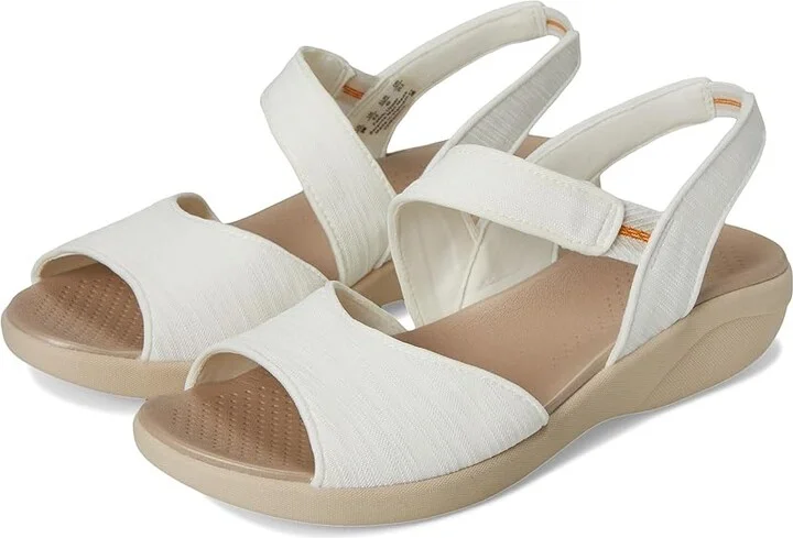 LifeStride Cheerful Strappies Women's Sandals Bright White Waxy Fabric : 9.5 M (B), Synthetic
