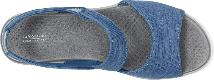 LifeStride Cheerful Strappies Women's Sandals Elemental Blue Waxy Fabric : 9 W (C), Synthetic - Image 2