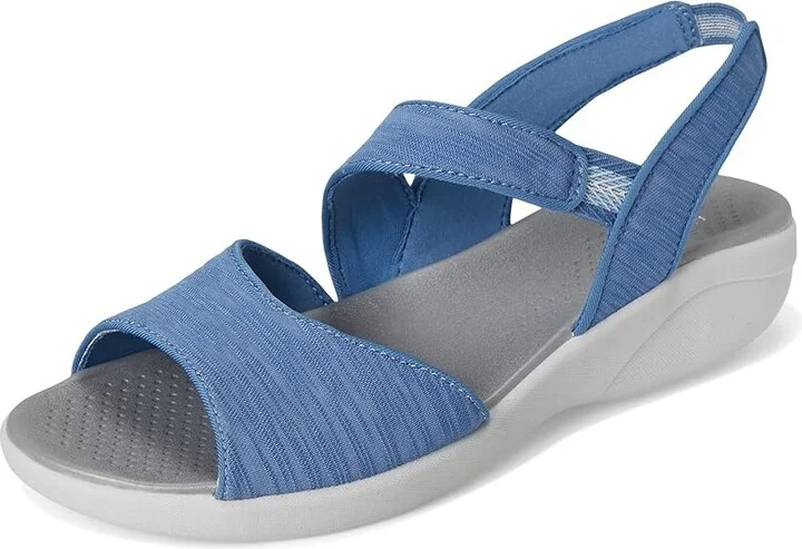 LifeStride Cheerful Strappies Women's Sandals Elemental Blue Waxy Fabric : 9 W (C), Synthetic - Image 5