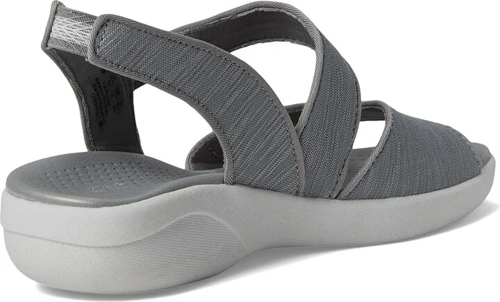 LifeStride Cheerful Strappies Women's Sandals Graphite Waxy Fabric : 9 W (C), Synthetic - Image 4