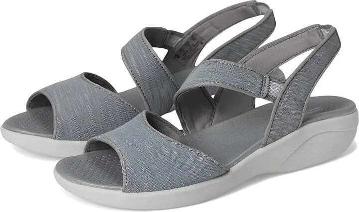 LifeStride Cheerful Strappies Women's Sandals Graphite Waxy Fabric : 9 W (C), Synthetic