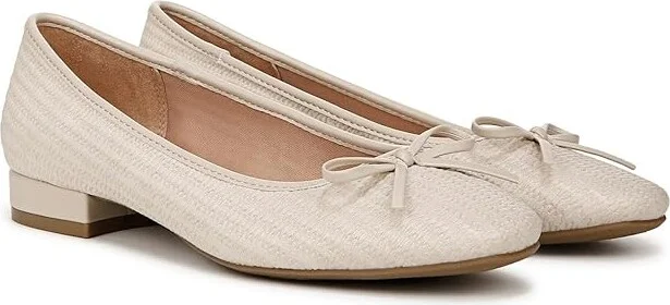 LifeStride Cheers Woven Skimmers Women's Flat Shoes Beige : 11 W (C), Leather