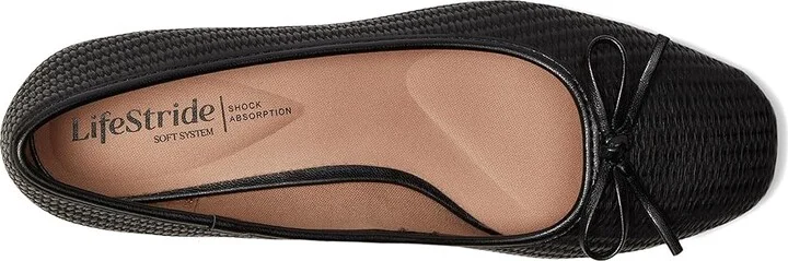 LifeStride Cheers Woven Skimmers Women's Flat Shoes Black : 8.5 M (B), Leather - Image 2