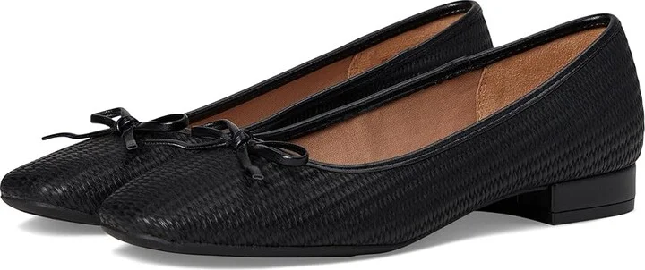 LifeStride Cheers Woven Skimmers Women's Flat Shoes Black : 8.5 M (B), Leather