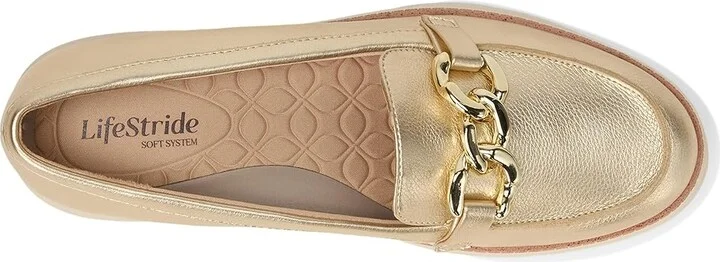 LifeStride Chelsea-Bit Loafer/Moc Shoes Women's Flat Shoes Gold : 5 M (B), Faux Leather/Microfiber - Image 2