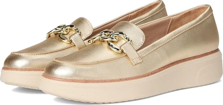 LifeStride Chelsea-Bit Loafer/Moc Shoes Women's Flat Shoes Gold : 5 M (B), Faux Leather/Microfiber